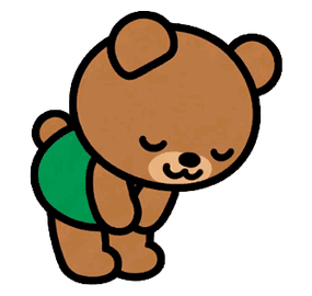 ぺこりとおじぎするお父さんくま