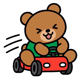 車に乗って帰るお父さんくま