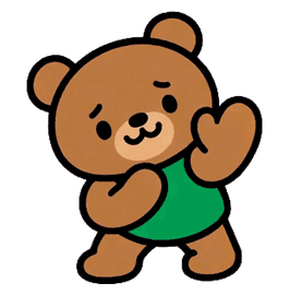 やさしく手をあげるお父さんくま